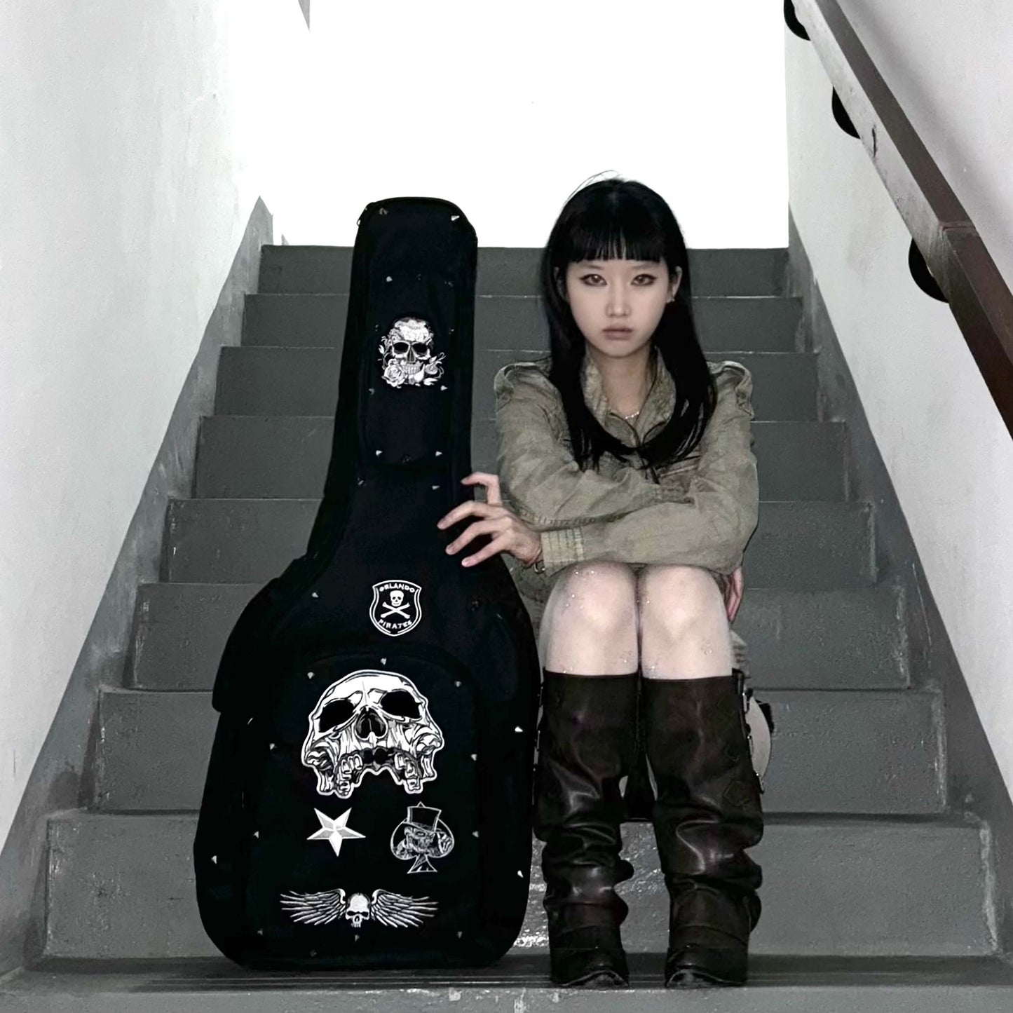 Black Skull Guitar Bag-Shockproof and waterproof
