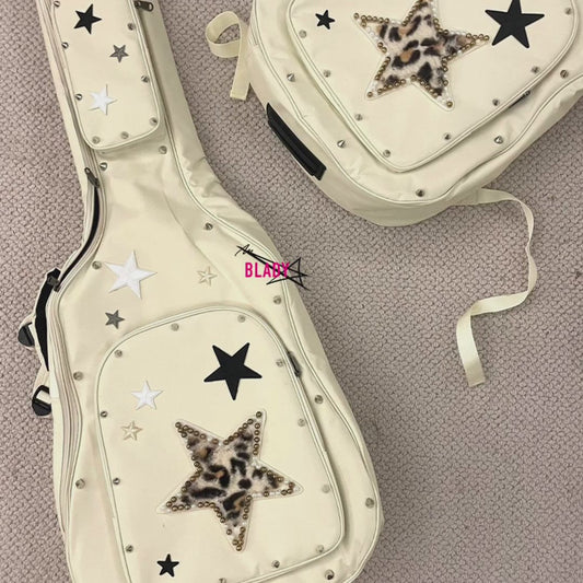 Guitar Gig Bag|Stylish Y2K-Style |Star Design |Shockproof & Handmade Customization