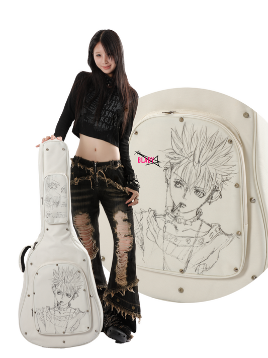 Shin from NANA Guitar Bag｜Hand-Painted Original Design｜Punk Rock Style, Fits Acoustic, Electric & Bass
