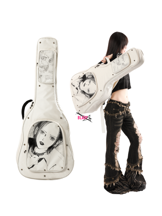 NANA Nana Guitar Bag｜Hand-Painted Original Design｜Punk Rock Style, Fits Acoustic, Electric & Bass