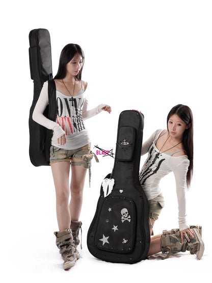 Skull-Studded Guitar Gig Bag| SHigh-Impact Rock| Shockproof and waterproof
